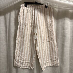 Striped Tan and White Women’s Pants